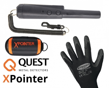 Quest XPointer Pinpointer Schwarz incl. Grabungshandschuhe